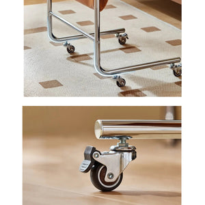 Movable Stainless Steel Midcentury Retro Magazine Rack Table