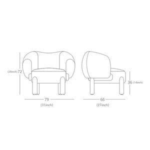 Nordic Fabric Solid Wood Bubble Lazy Sofa Chair