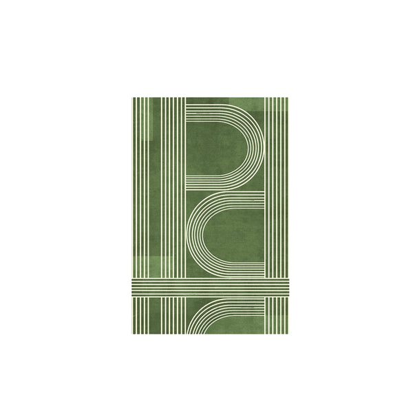Nordic Green Stripe Carpet Area Rug