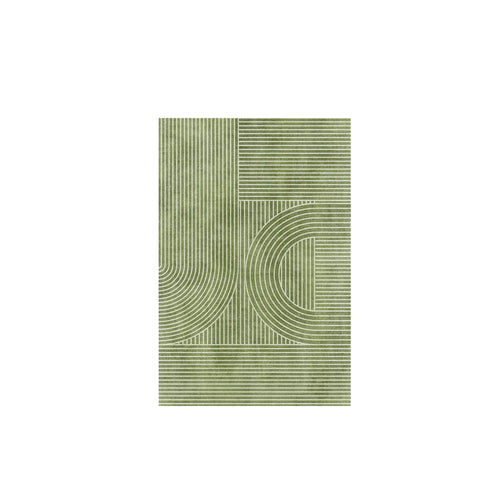 Nordic Green Stripe Carpet Area Rug
