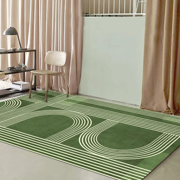 Nordic Green Stripe Carpet Area Rug