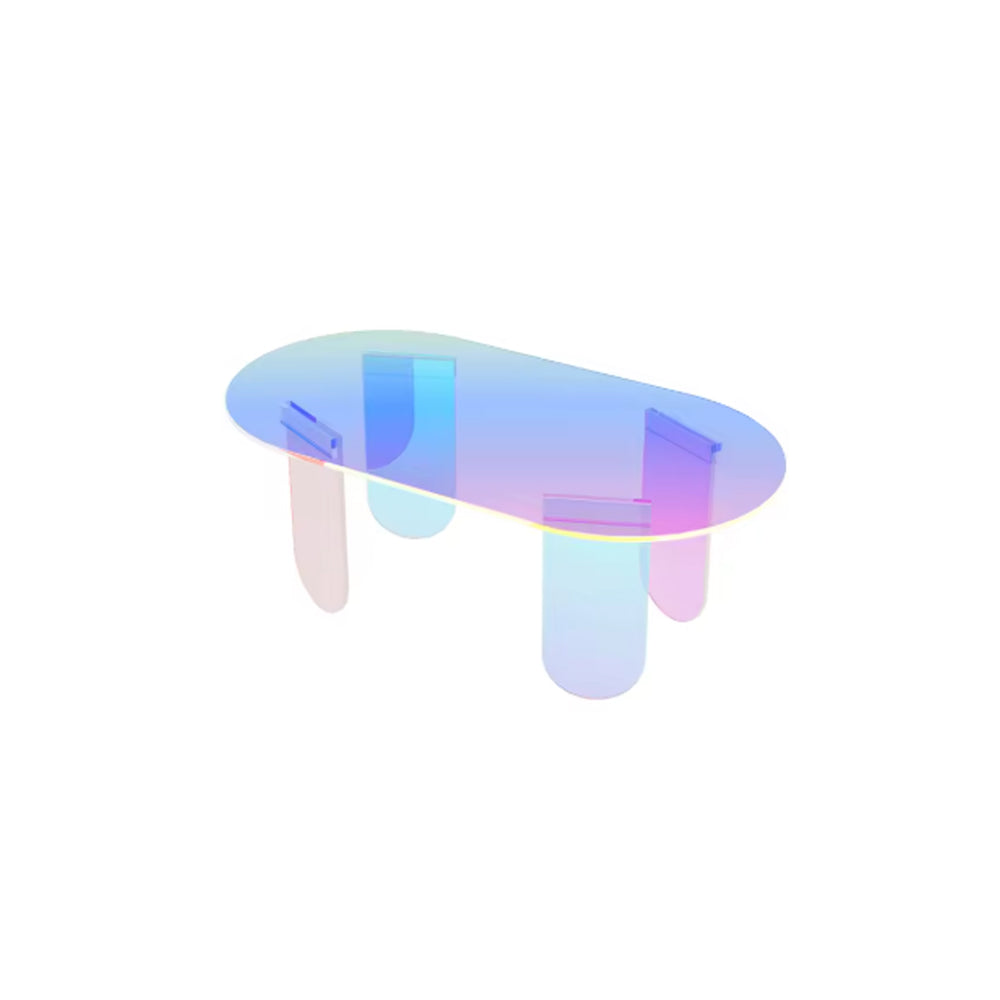 Iridescent Oval Acrylic Coffee Table