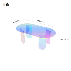 Iridescent Oval Acrylic Coffee Table