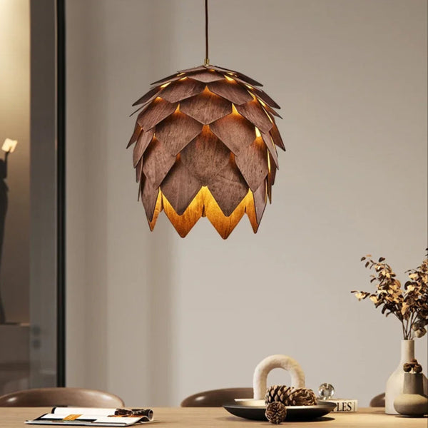 Pine Cone Solid Wood Chandelier