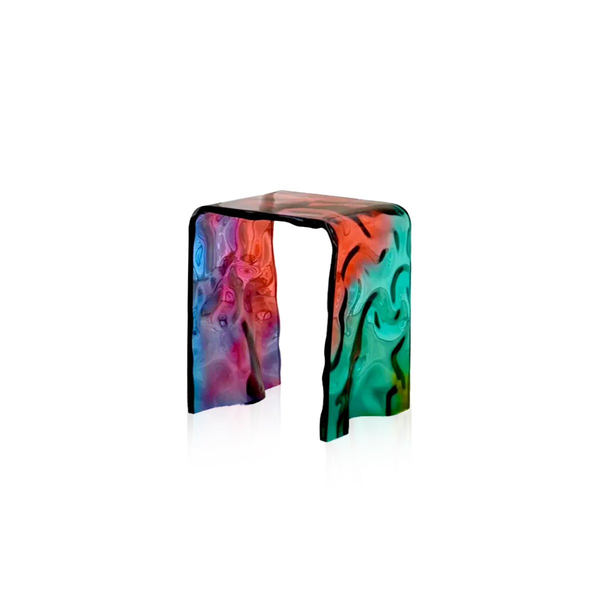 Rainbow Water Wave Acrylic Art Coffee Table