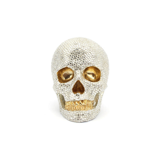 Reflective Golden Skull Sculpture