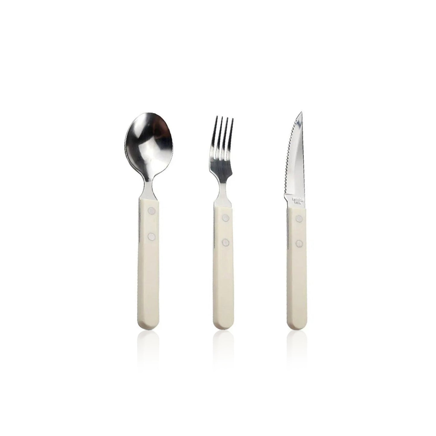 Retro Ivory Stainless Steel Classic Dinnerware Set