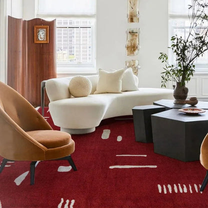 Retro Abstract Pattern Red Carpet Area Rug