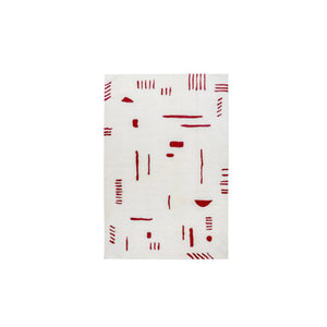 Roter Teppich mit Retro-Abstraktmuster