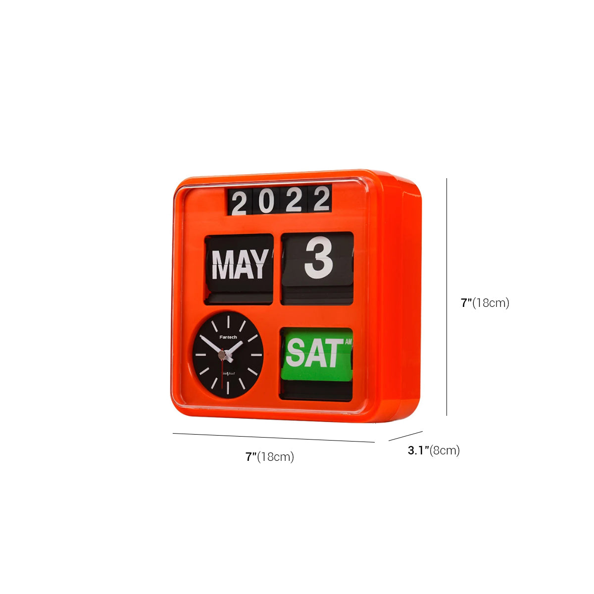 Reloj calendario con tapa de estilo retro para montar en la pared