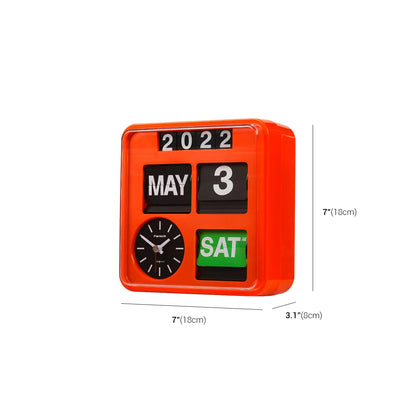 Reloj calendario con tapa de estilo retro para montar en la pared