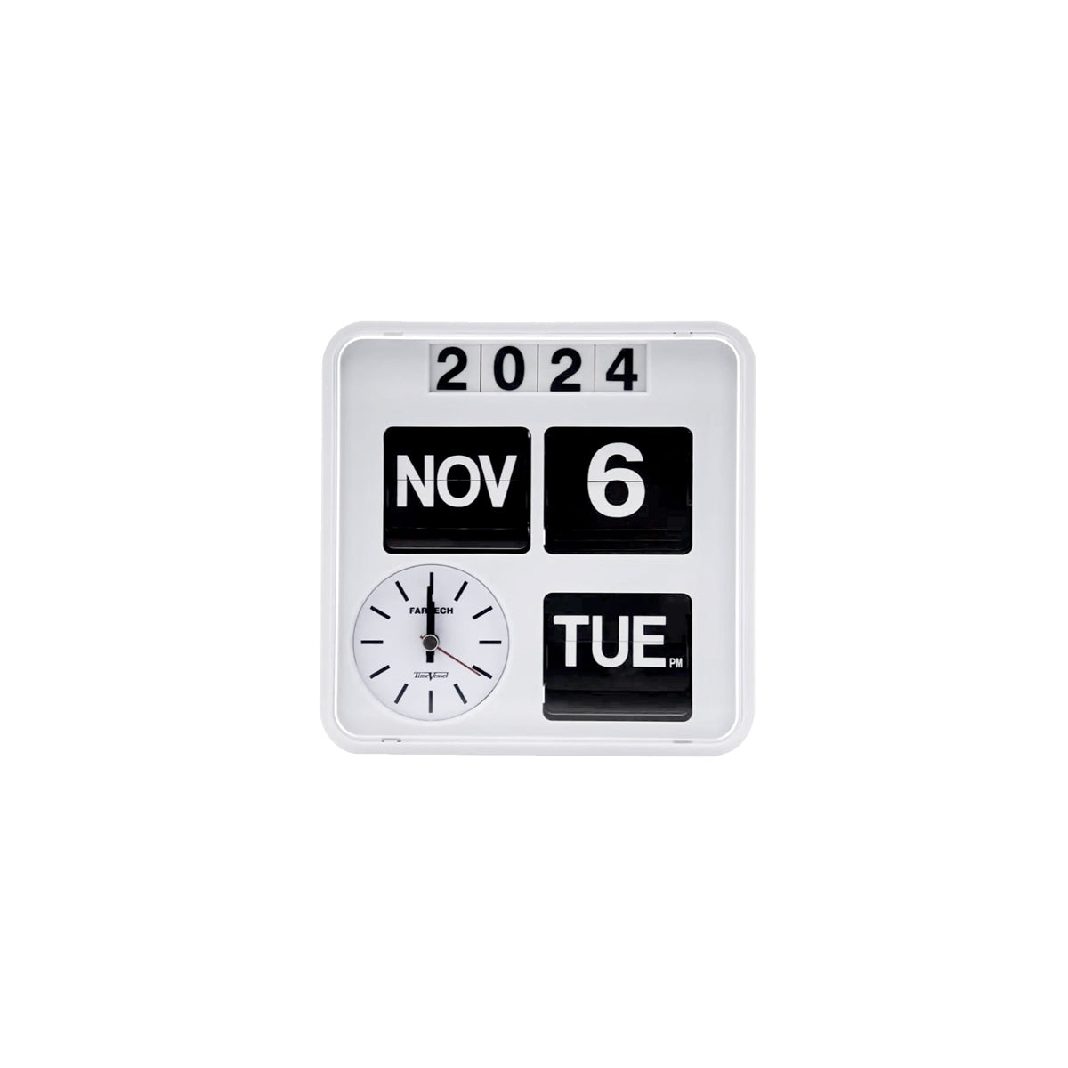 Reloj calendario con tapa de estilo retro para montar en la pared