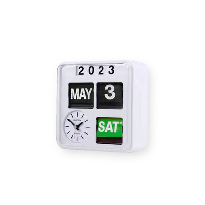 Reloj calendario con tapa de estilo retro para montar en la pared