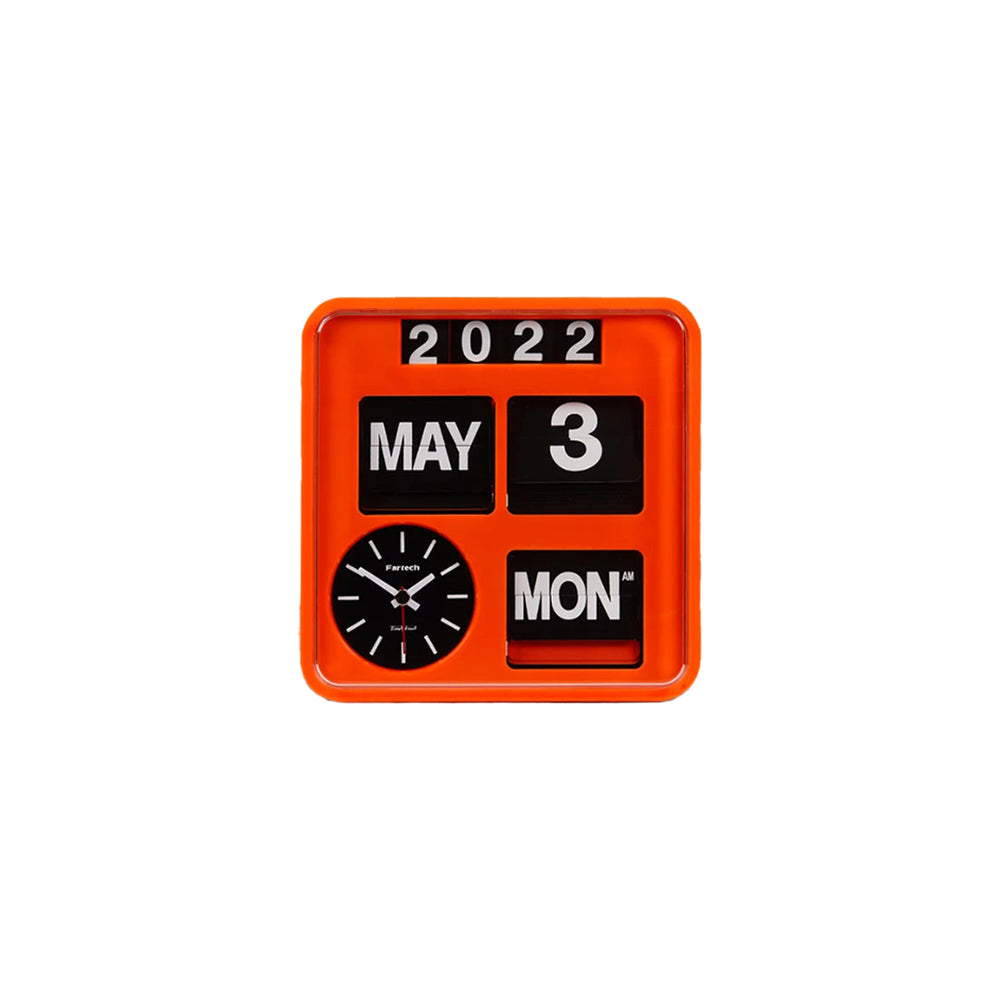 Retro Wall-Mounted Flip Clock Calendar Box