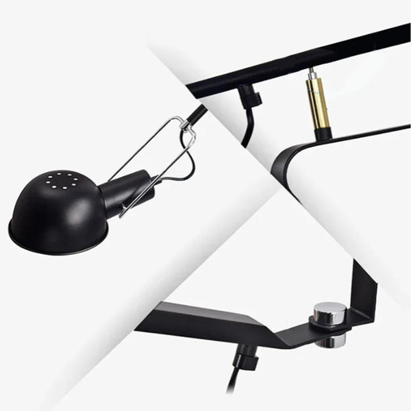 Applique murale industrielle à intensité variable et à long mât rotatif