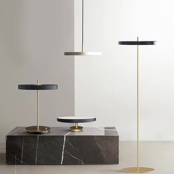 Plafonnier suspendu à plaque ronde avec télécommande