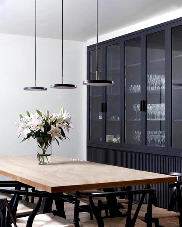 Plafonnier suspendu à plaque ronde avec télécommande