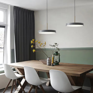 Plafonnier suspendu à plaque ronde avec télécommande