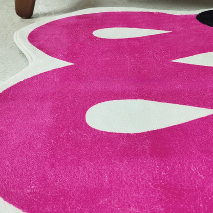 Pink Wave Design Area Carpet Rug