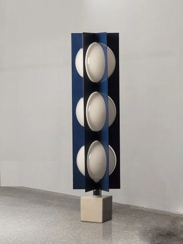 Lampe boule à base en marbre bleu géométrique de conception italienne