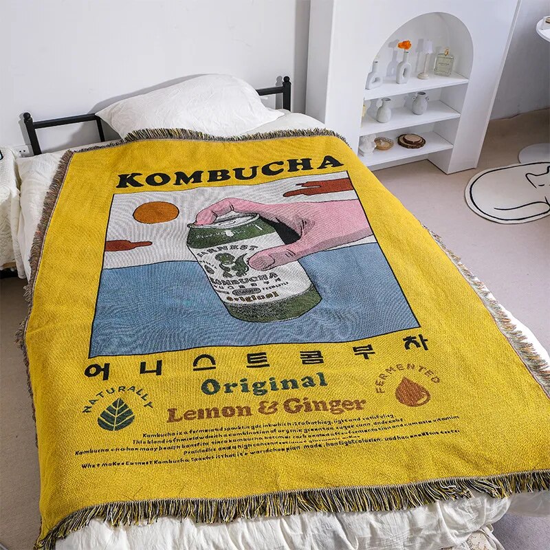 Kombucha Art Throw Blanket