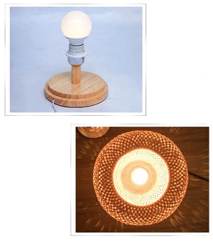 Vintage Wicker Dimmable Table Lamp
