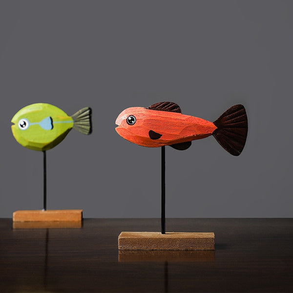 Freshwater Fish Hand-Crafted Wooden Sculpture