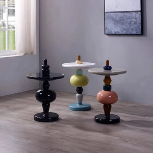 Modular Color-Stack Pedestal Side Table