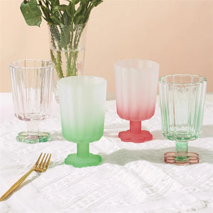 Bicchiere alto da dessert con base a fiore