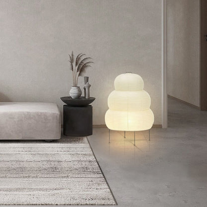 Japanese Wabi-Sabi Style Curvy Floor Lantern Lamp