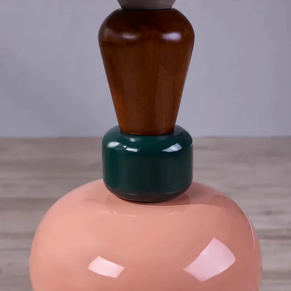 Modular Color-Stack Pedestal Side Table