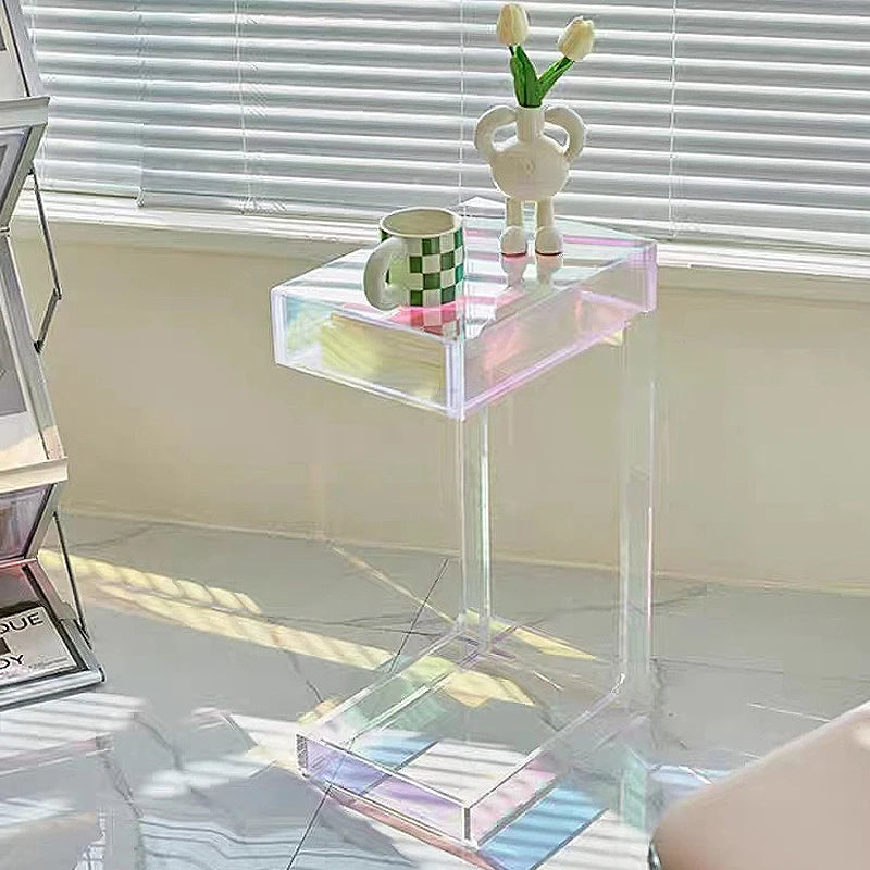 Nordic Iridescent Acrylic Drawer Side Table