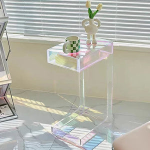 Nordic Iridescent Acrylic Drawer Side Table