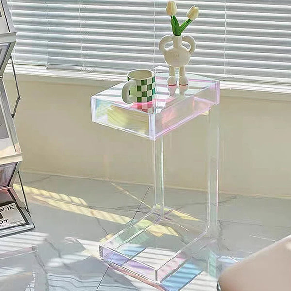 Nordic Iridescent Acrylic Drawer Side Table