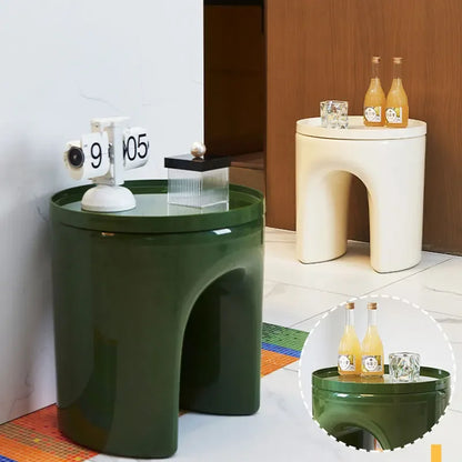 Multi-Purpose Round Stool with Flippable Tray