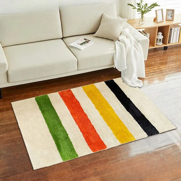 Strip Design Rugs Color Strip Abstract Art Carpet Area Rug