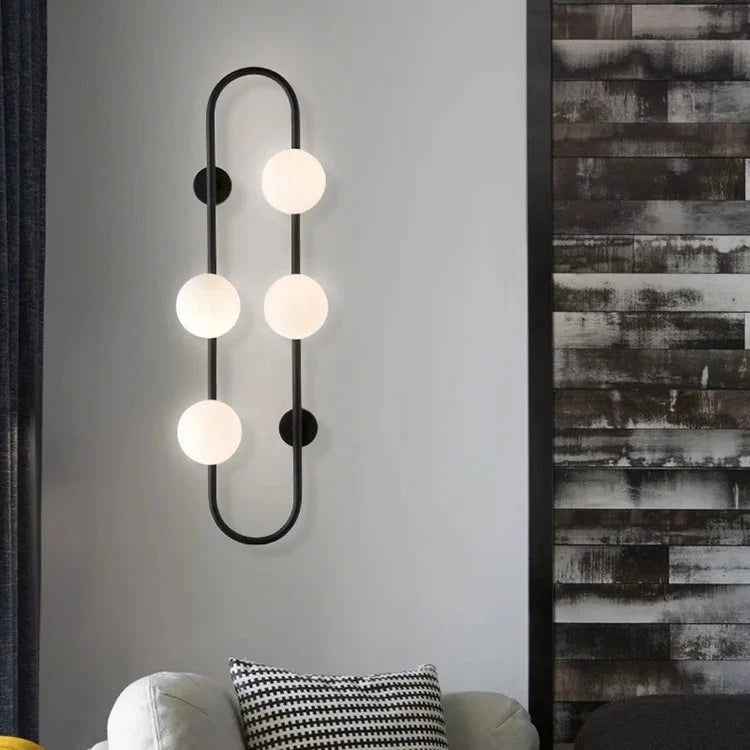 Modern Hotel-Style Wall-Mount Ball with Rail Fixture Lamp