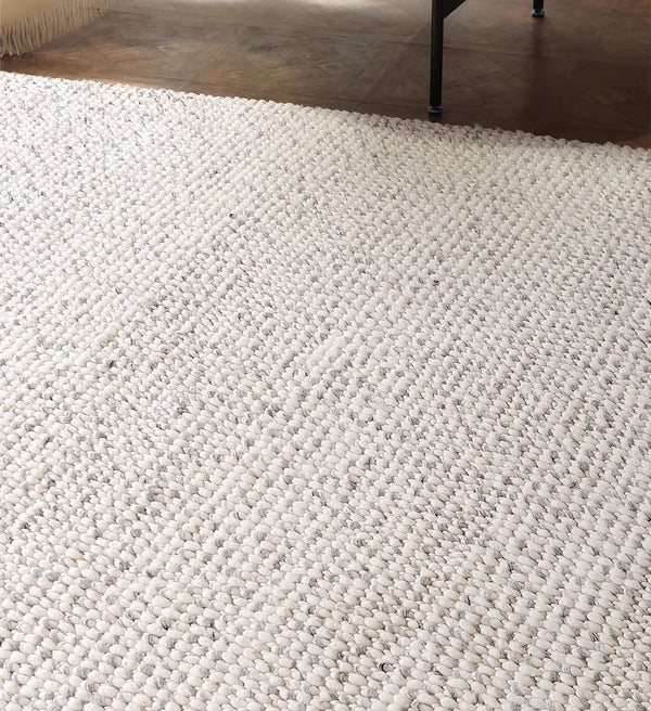 Indian Wool Hand-Woven Pebble Carpet Area Rug [Exclusive]