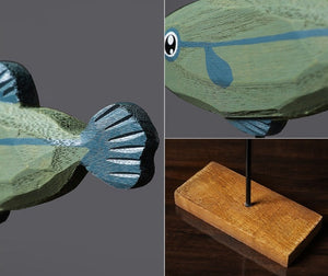 Freshwater Fish Hand-Crafted Wooden Sculpture