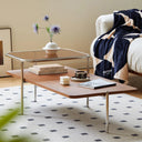 MCM 2-Tier Solid Wood & Glass Coffee Table