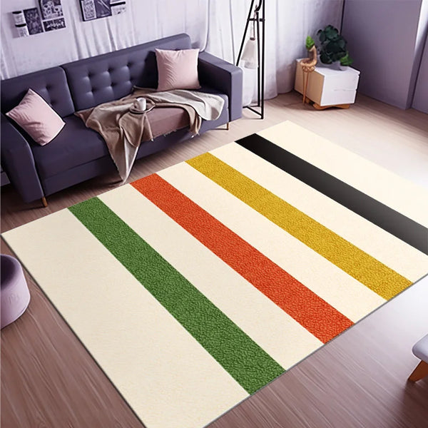 Strip Design Rugs Color Strip Abstract Art Carpet Area Rug