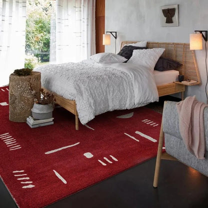 Retro Abstract Pattern Red Carpet Area Rug