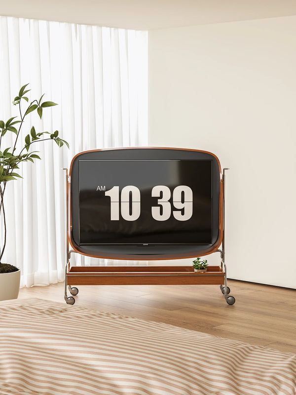 do-ma MCM Stainless Solid Wood  Steel Media Console TV Stand