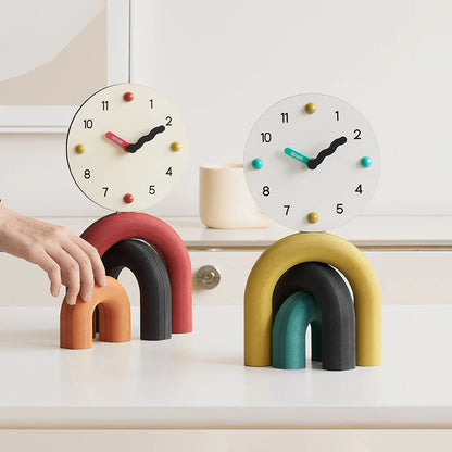 Nordic Art Arch Design Table Clock