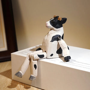 Hand-Carved Wooden Cow Puppet