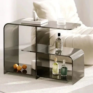 de homê  Acrylic Round Edge Retro Double Side  Table