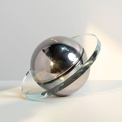 Solid Crystal Hand-Crafted Saturn Planet Geometric Sculpture