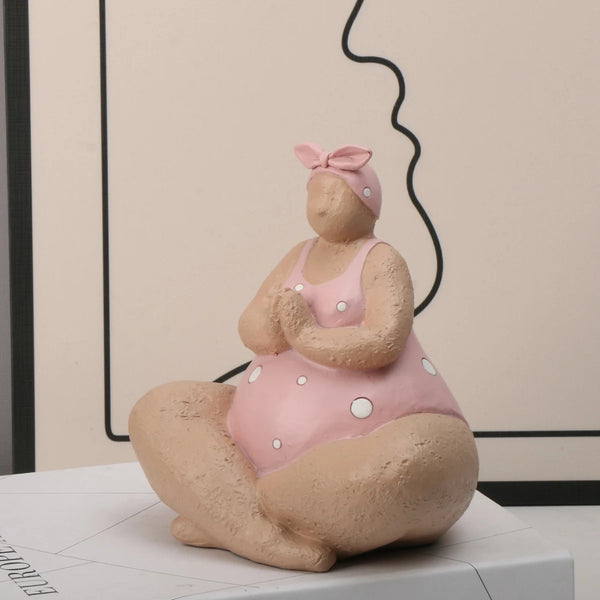Yoga Fat Lady Sculpture Ornament