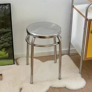 Studio Lima Stainless Steel Accent Round Stool