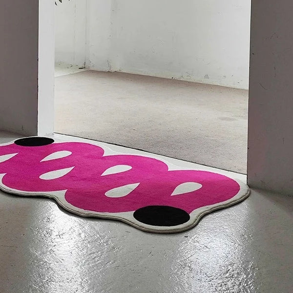 Pink Wave Design Area Carpet Rug